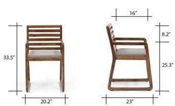Handmade Modern Look Study to Comfort Arm Chair Set of 2 PCs Made in Pure Sheesham Wood - Ouch Cart 