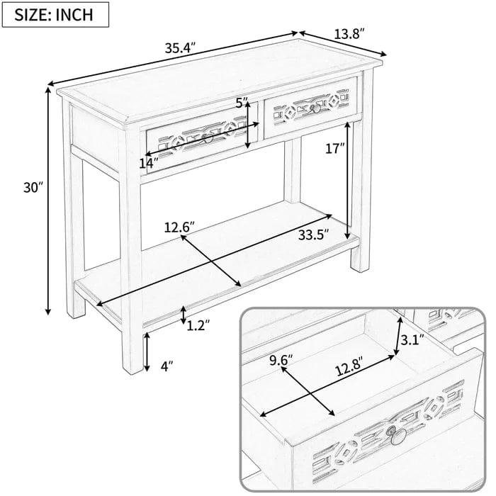 Solid Wood Console Tabl - Ouch Cart 