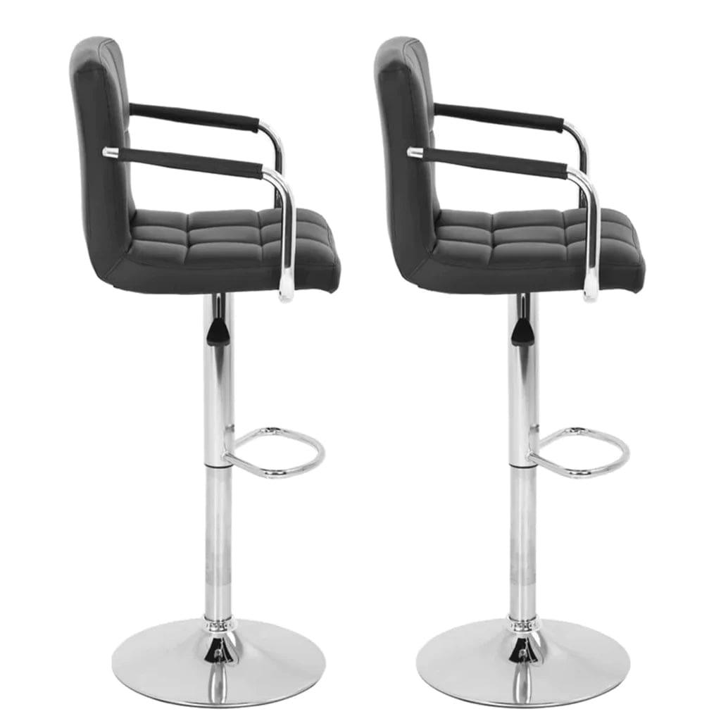 Tufted Black Velvet Adjustable Bar Stool - Ouch Cart 