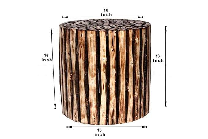 Round Wooden Stool Natural Wood Logs Best Used as Bedside Tea Coffee Plants Table for Bedroom Living Room Outdoor Garden Furniture - Ouch Cart 