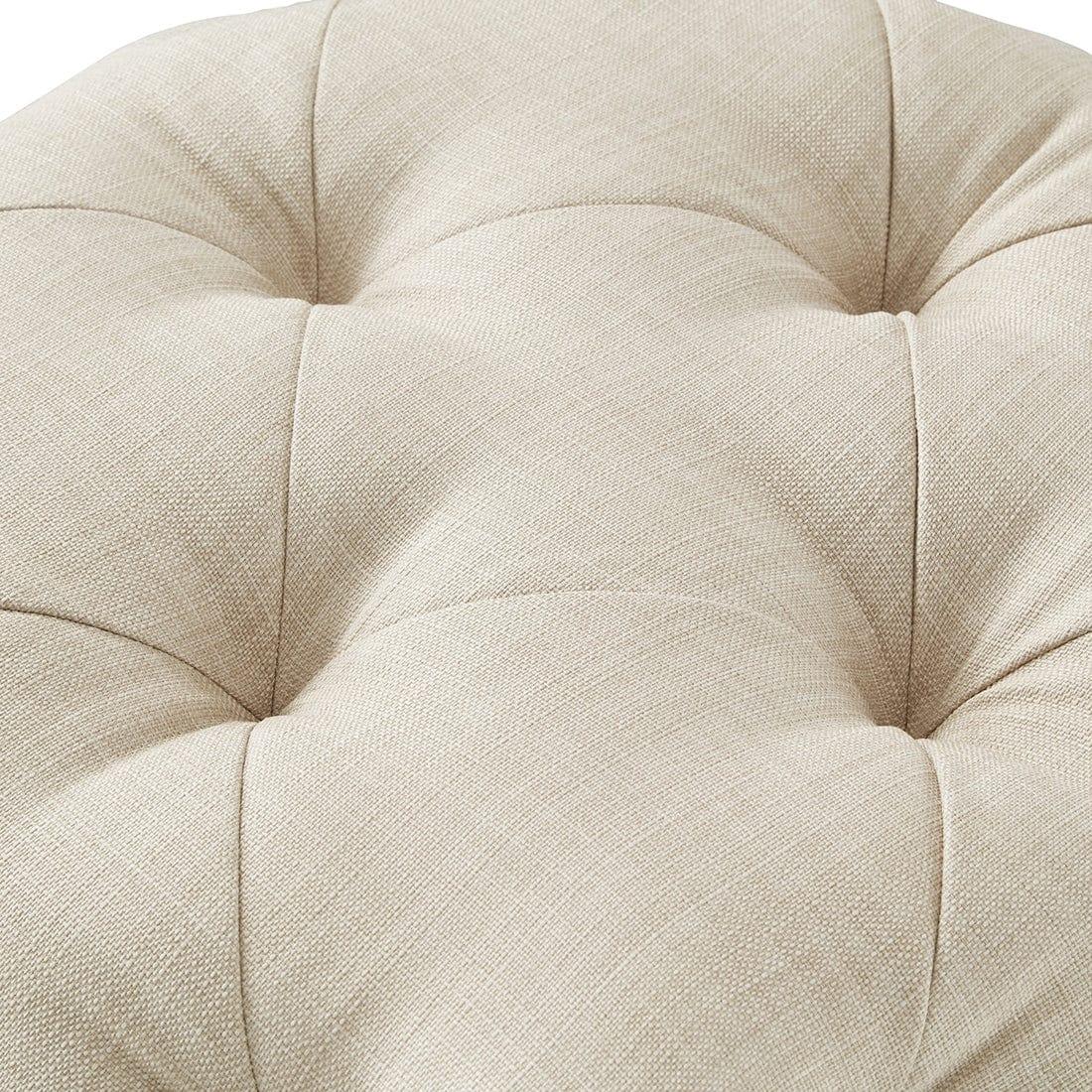 DOE BUCK SQUARE TUFTED VELVET OTTAMAN/POUFEE IN CREAM - Ouch Cart 