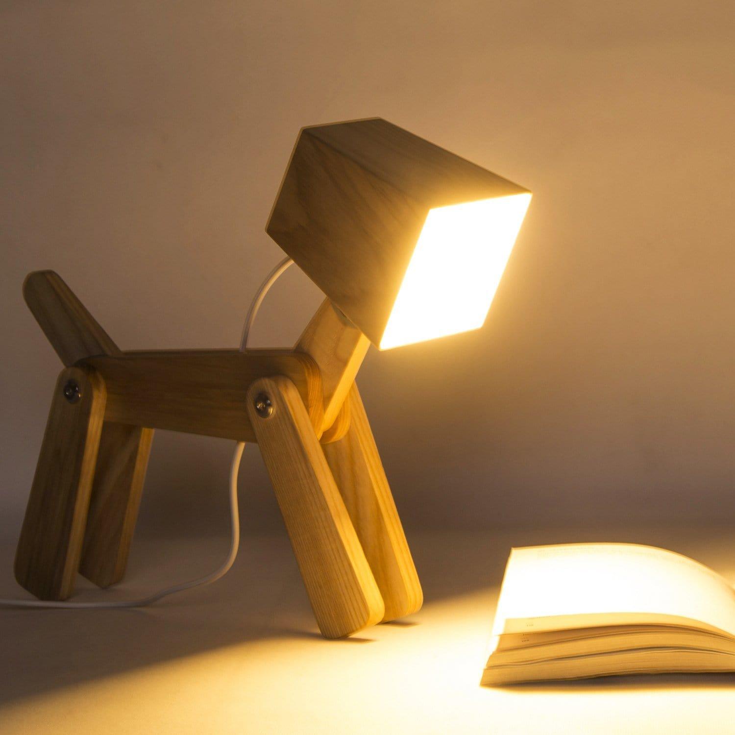 Wooden Dog-Shaped Study lamp - Ouch Cart 