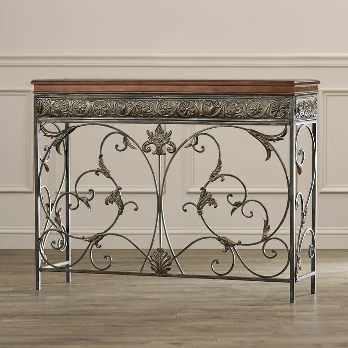 Iron and Wood Console Table - Ouch Cart 