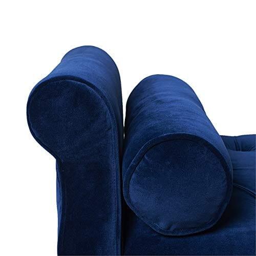 Tufted Roll Arm Entryway Bench in Navy Blue - Ouch Cart 