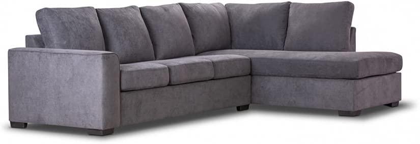 Christo Corner L Shaped 3-Seat Sofa with RHF Chaise Lounge Couch Upholstered Cover -Dark Grey - Ouch Cart 