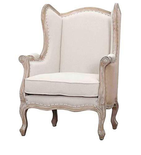 Handicraft Wing Back Arm Chair (White) - Ouch Cart 