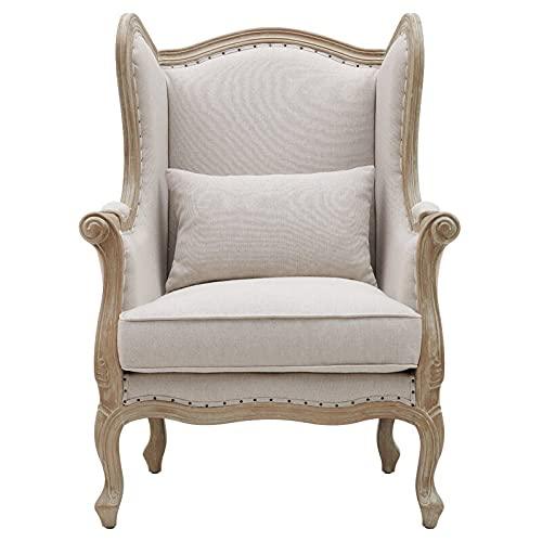 Handicraft Wing Back Arm Chair (White) - Ouch Cart 