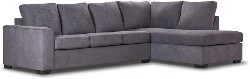 Christo Corner L Shaped 3-Seat Sofa with RHF Chaise Lounge Couch Upholstered Cover -Dark Grey - Ouch Cart 