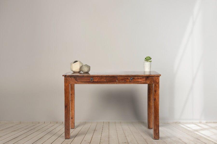 Sheesham Wood Anagh Study Desk With Two Drawers - Ouch Cart 