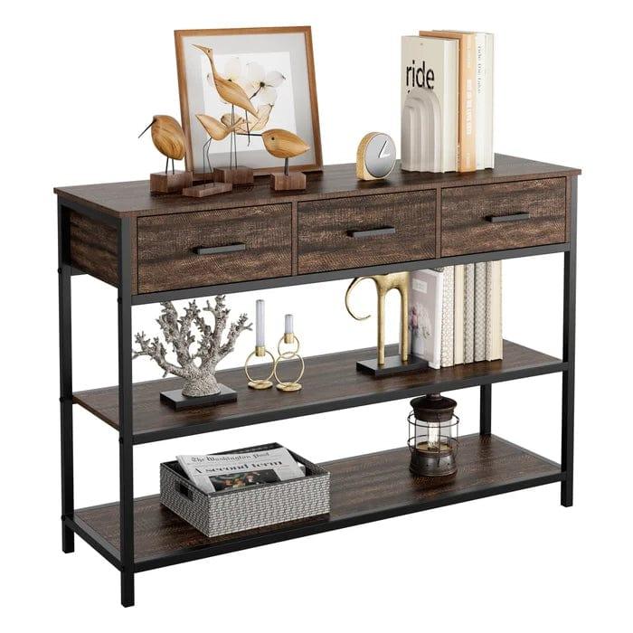 wooden And Iron Console Table - Ouch Cart 