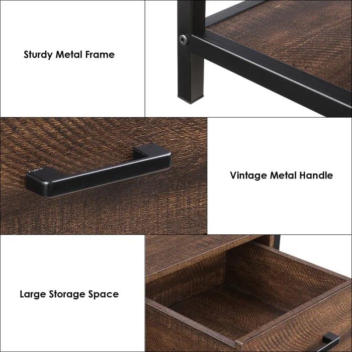 wooden And Iron Console Table - Ouch Cart 