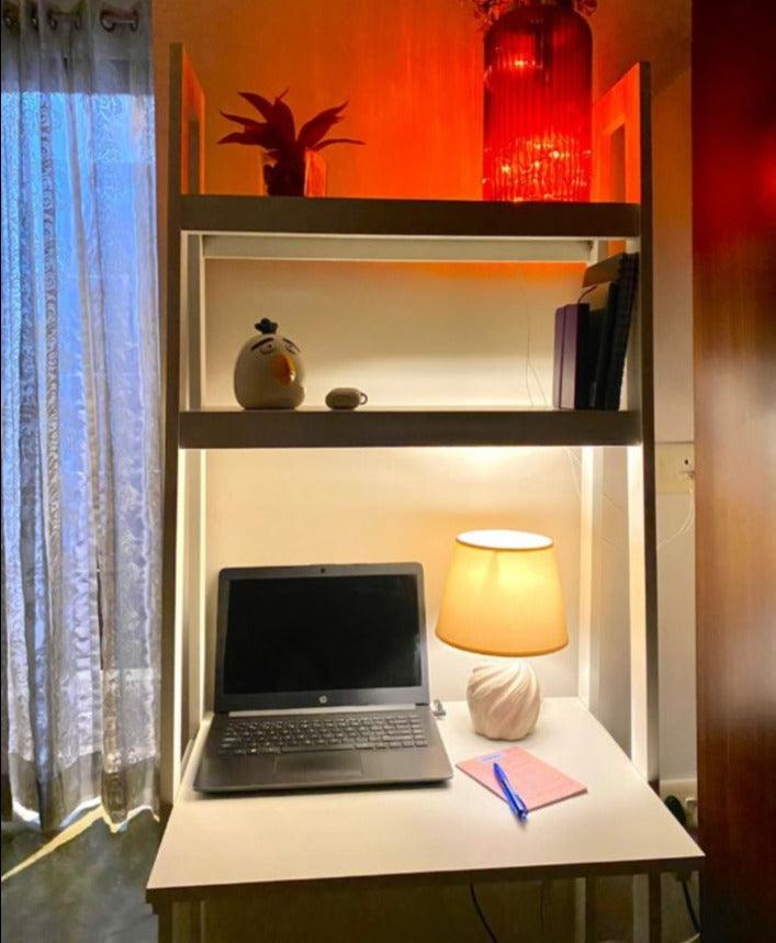 Ladder White Work From Home Study Table By Miza - Ouch Cart 