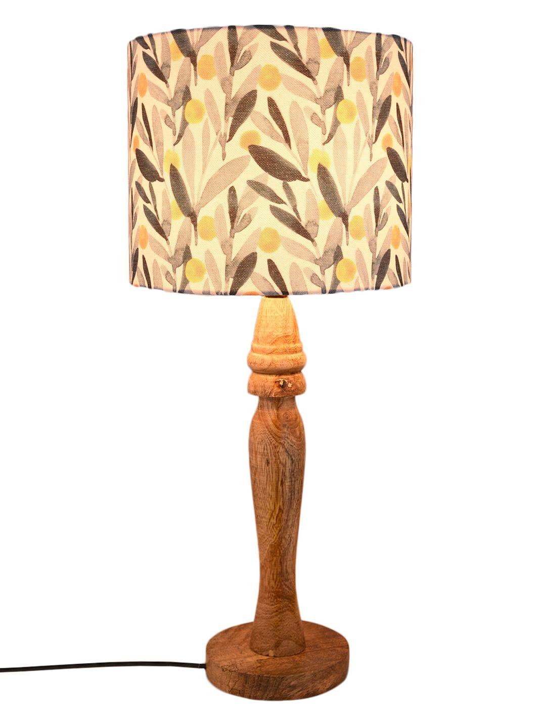 Wooden Leafy Print Lamp - Ouch Cart 