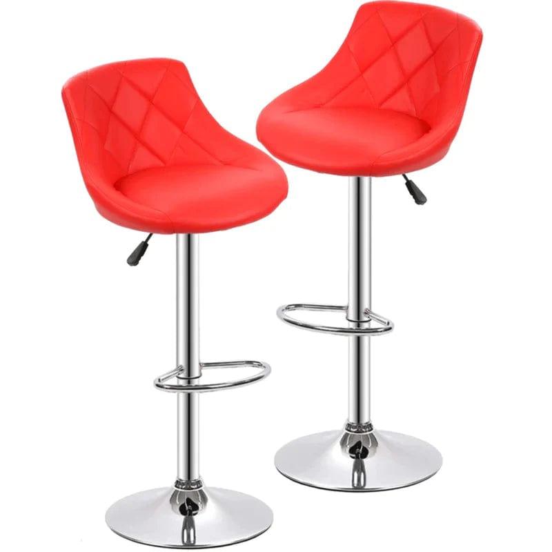 Easy Back Rest Comfy Leatherette Bar Stool / Long Chair Set of 2 - Ouch Cart 