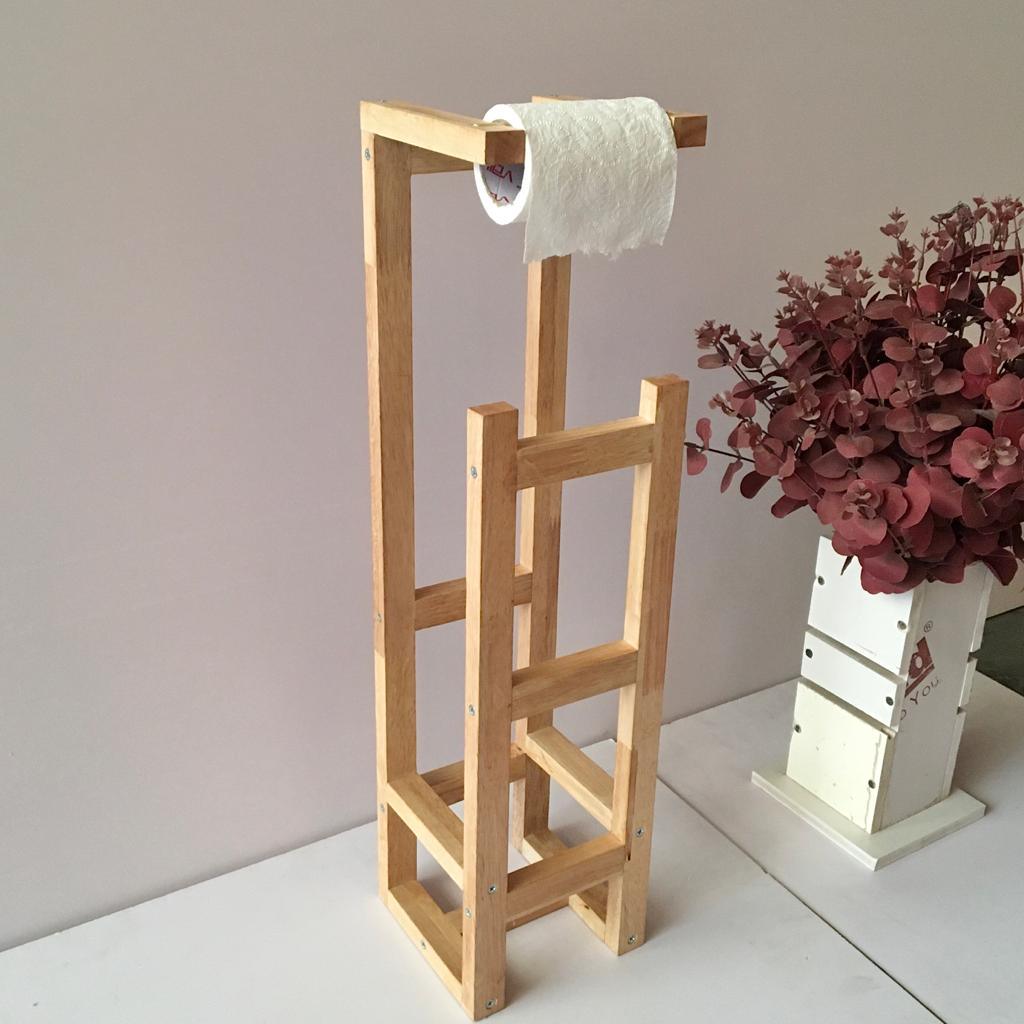 Stylish Wooden Toilet Paper Holder Rack By Miza - Ouch Cart 