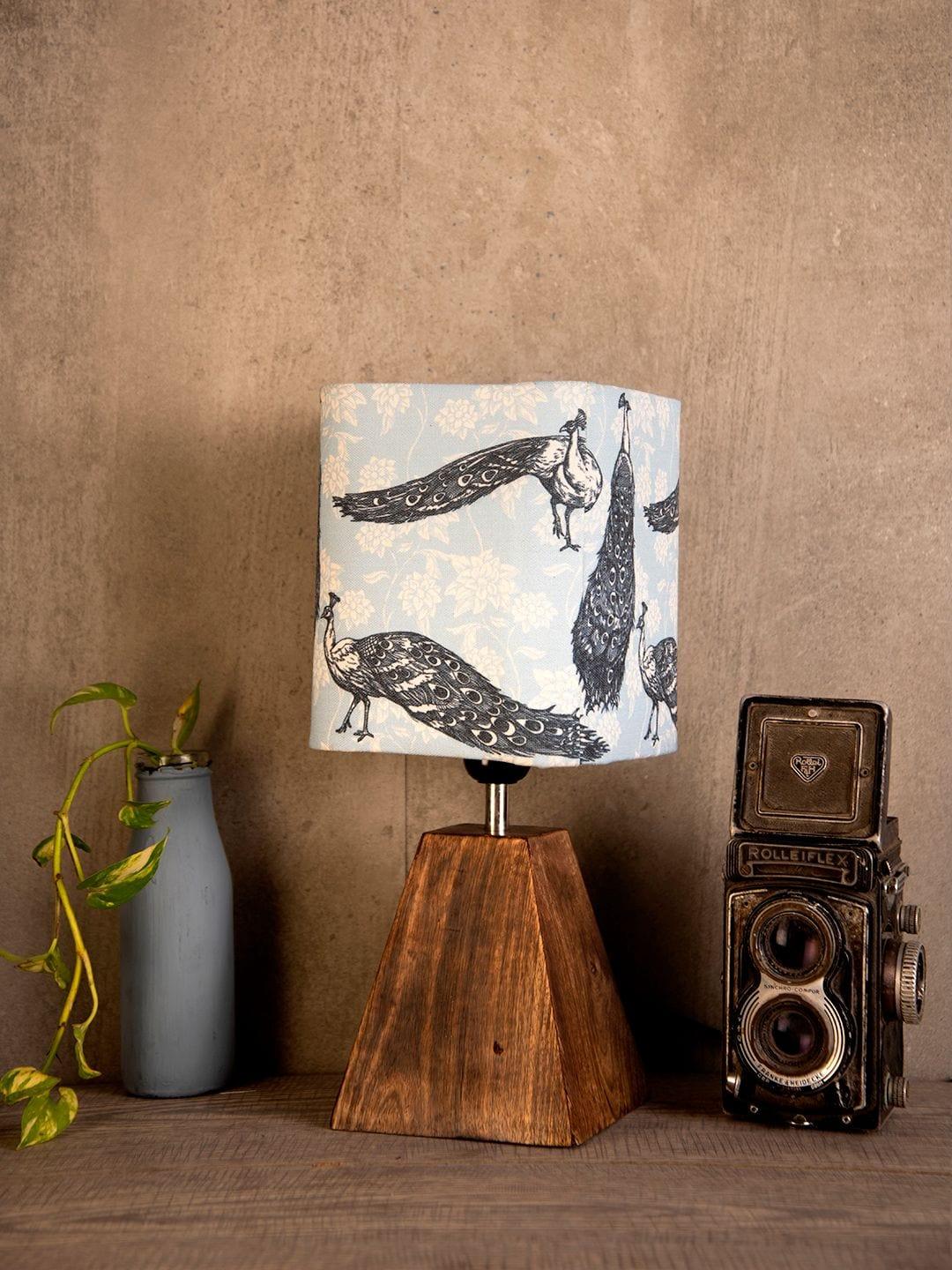 Pyramid Peacock Print Lamp - Ouch Cart 