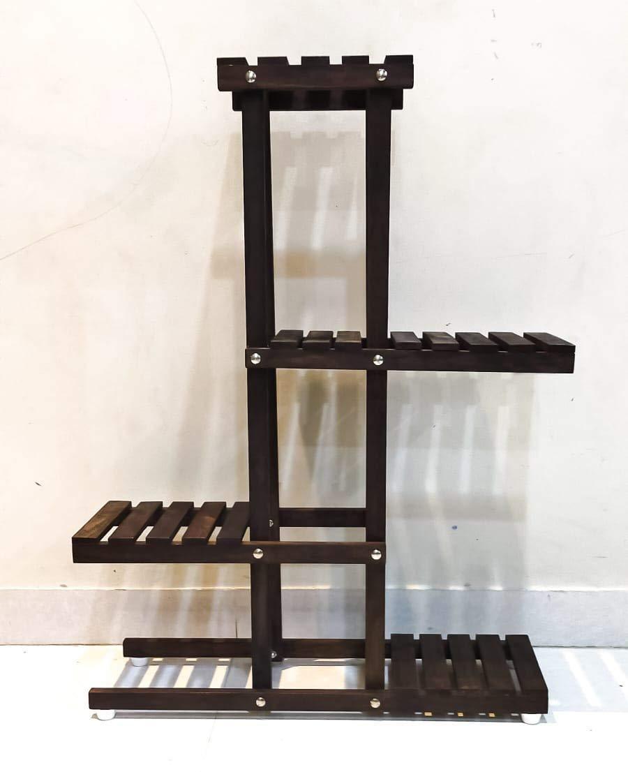MDF Plant Stand, Medium, Brown,35.6 x 71.1 x 22.9Cms, Engineered Wood - Ouch Cart 