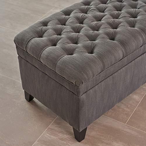 Juliana Fabric Storage Ottoman, Gray - Ouch Cart 