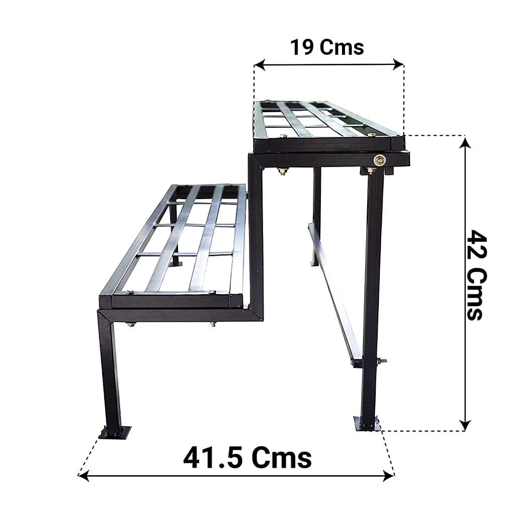 2 Step Stand for Multiple Plants and Pots Stand, Indoor Shelf Holder Rack, Gardening Stand,Indoor Outdoor (Black)