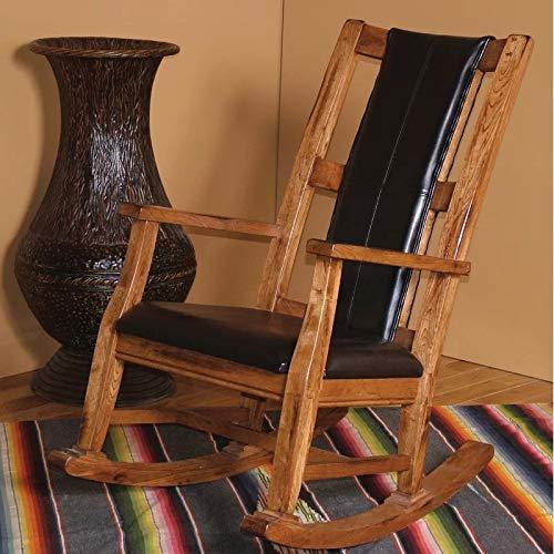 New Hand Carved Wooden Rocking Chair (Black) - Ouch Cart 