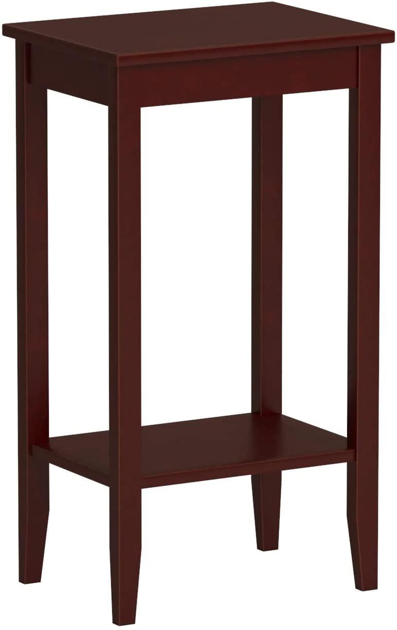 Rosewood Tall End Table, Simple Design, Multi-purpose Small Space Table - Ouch Cart 