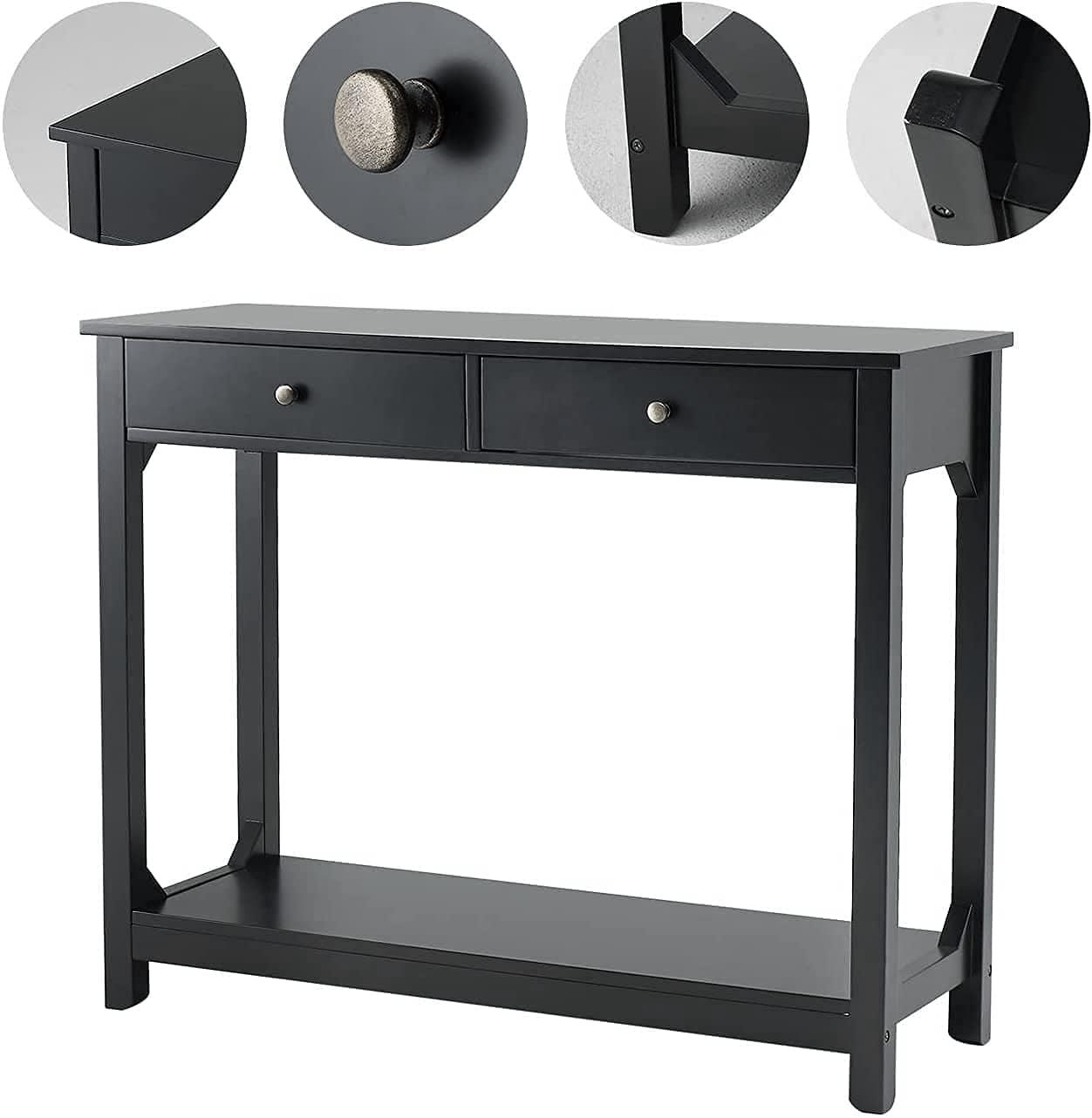 Console Table for entryway with 2 Drawers,Sofa Entryway Table with Storage Drawers