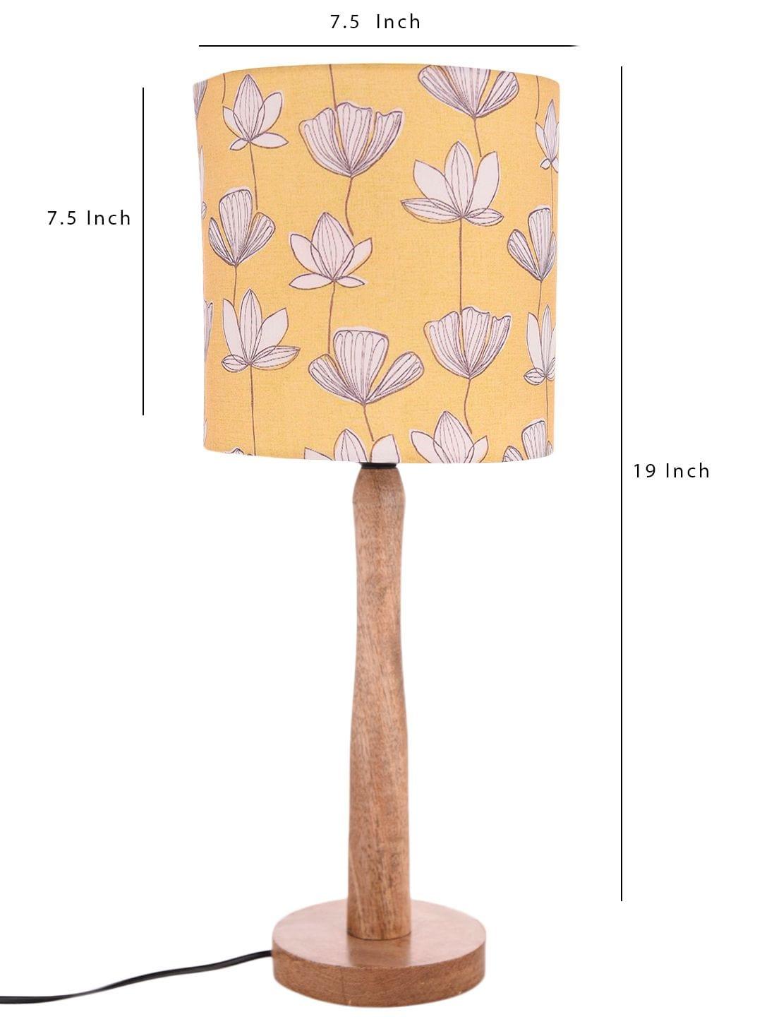 Mustard Flora Wooden Lamp - Ouch Cart 