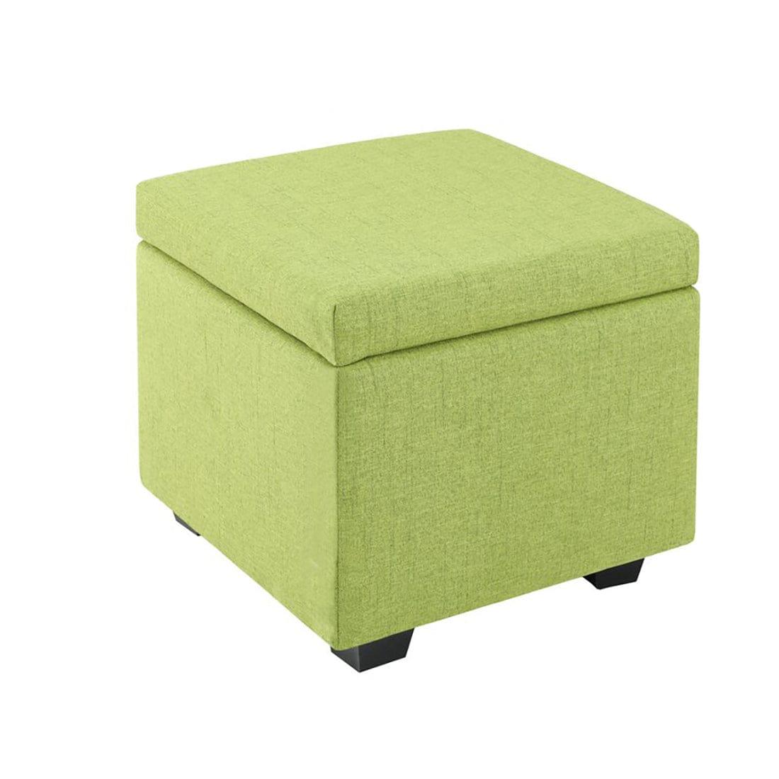 DOE BUCK SQUARE STOAGE OTTOMAN WITH STORAGE GREEN - Ouch Cart 