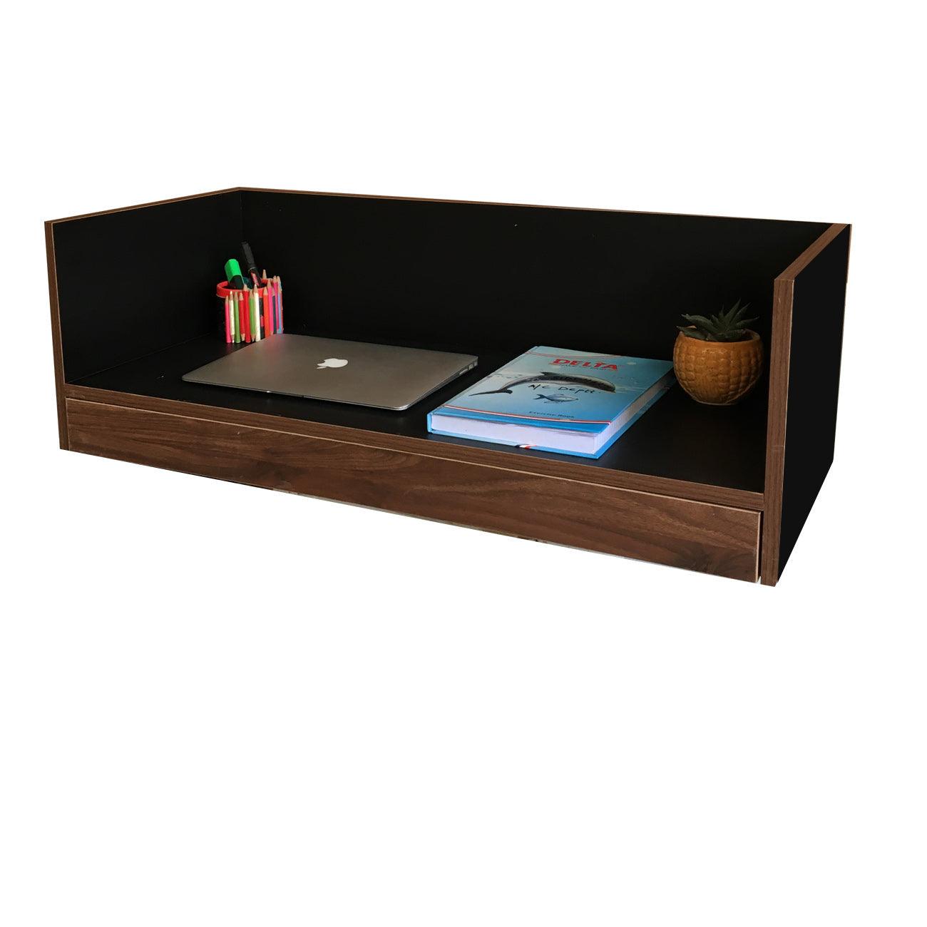 Wall Mounted Study Table / Work From Home Table | Dark Brown By Miza - Ouch Cart 