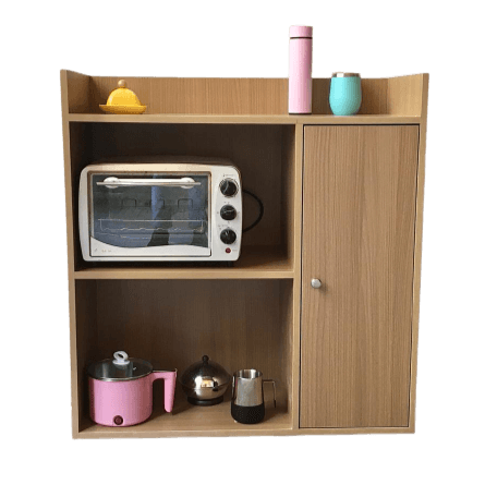 Microwave Storage Cabinet With Panel Door In Natural Wood By Miza - Ouch Cart 