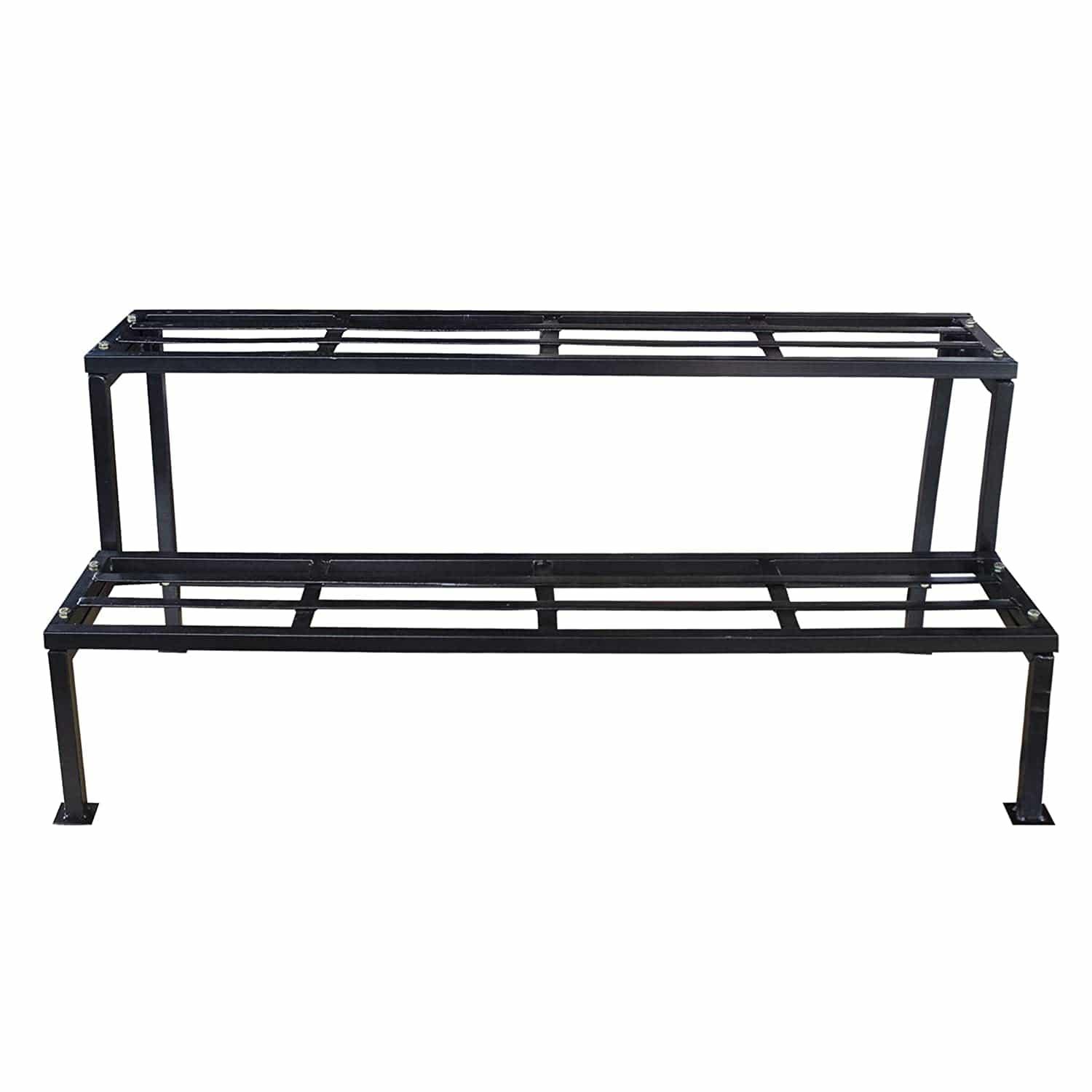 2 Step Stand for Multiple Plants and Pots Stand, Indoor Shelf Holder Rack, Gardening Stand,Indoor Outdoor (Black)