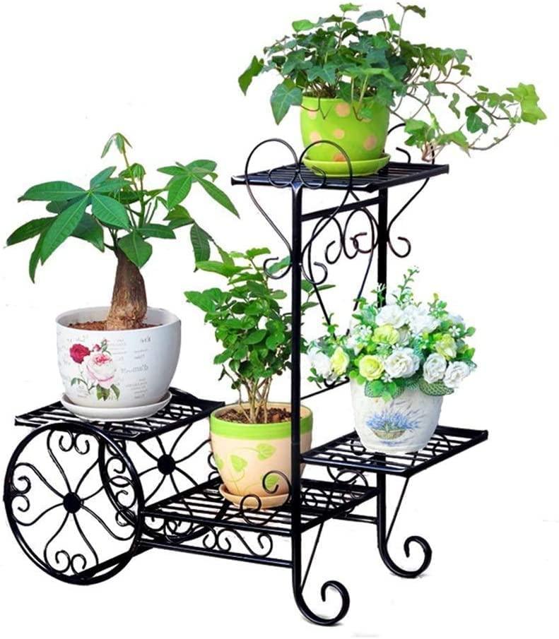 Plant Stand Flower Trolley Rack Display Metal Indoor Flower Pot Shelf Garden Flower Pot Holder Flower Shelf - Ouch Cart 