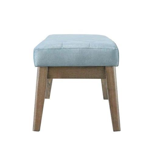 Velvet Upholstered Tufted Bench with Solid Wood Leg,Ottoman with Padded Seat-Seaglass