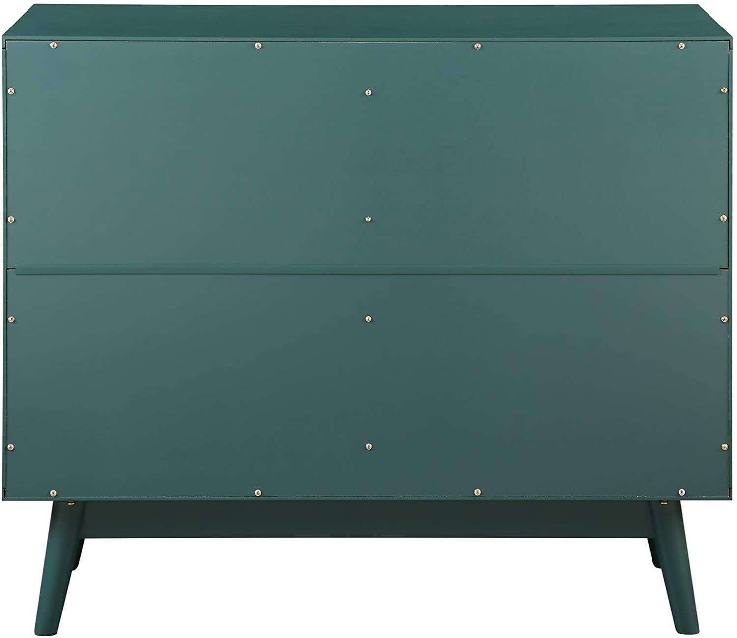 Mid-Century Modern Wood Kitchen Buffet Sideboard with Bottle Storage-Entryway Serving Wine Storage Doors-Dining Room Console Table - Ouch Cart 