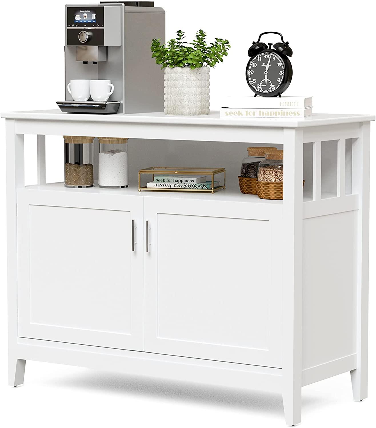 Buffet Cabinet with Storage, Freestanding Kitchen Cabinet with Adjustable Shelf, Storage Sideboard Console Table, 45 x 20 x 36 inches - Ouch Cart 