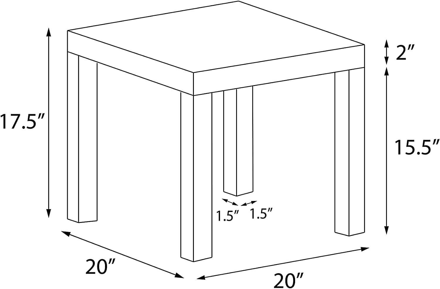 Ameriwood Home Parsons Modern End Table - Ouch Cart 