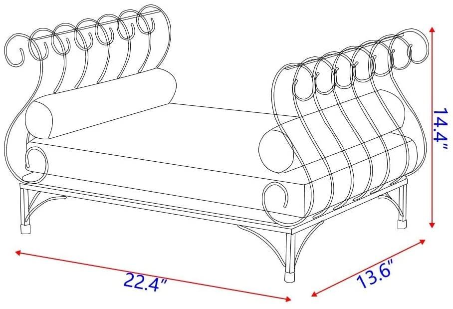 Metal Pet Bed Dog Lounge Sofa with Thick Cushion White - Ouch Cart 