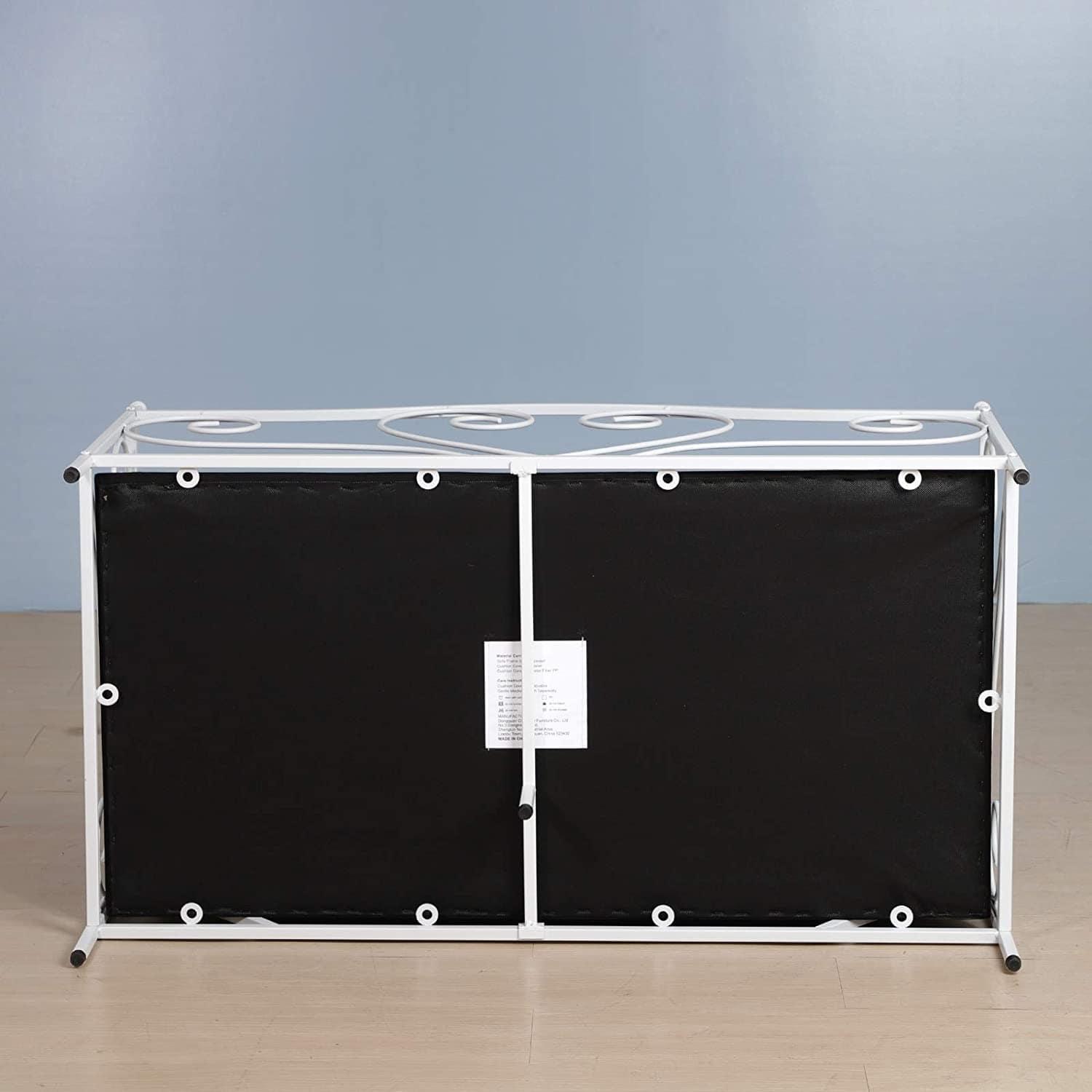 Pet Sofa Bed, Metal Frame Dog Bed Couch with Washable Plush Cushion for Medium Pet Sitting - Ouch Cart 