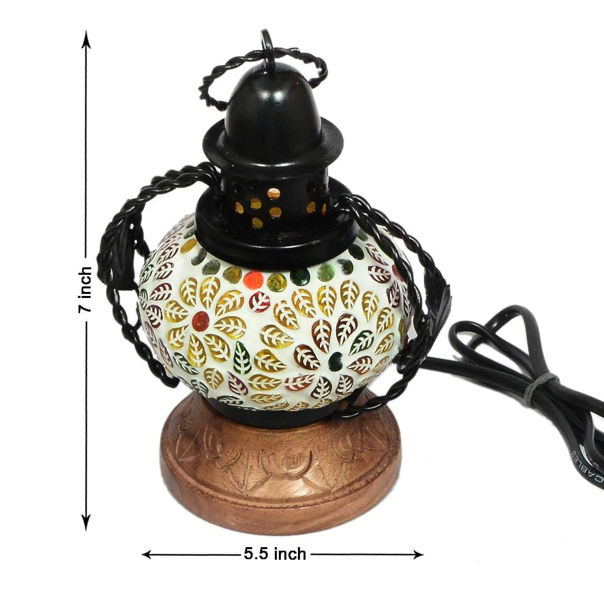 WOODEN & IRON ELECTRIC HANGING LANTERN - Ouch Cart 