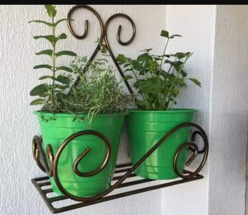 Set of Hanging Metal Plants Holder Indoor and Outdoor Black - Ouch Cart 