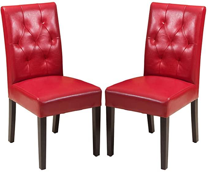 Bonded Leather Dining Chairs, 2-Pcs Set - Ouch Cart 