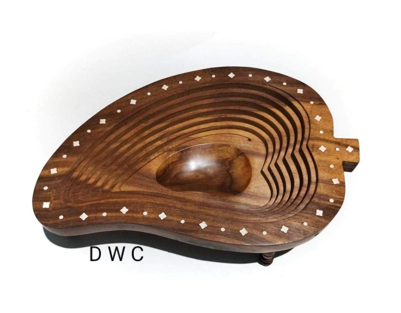 WOODEN BEAUTIFUL DRY FRUIT FOLDABLE BASKET MANGO SHAPE - Ouch Cart 