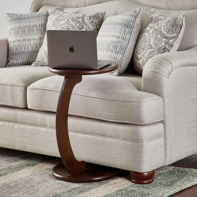 C Shaped End Table,Round C Table, Snack Side Table, C Shaped End Table for Sofa and Bed Side, Round Side Tables Living Room & Bedroom - Ouch Cart 