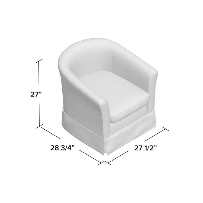 Wide Swivel Slipcovered Tub Chair - Ouch Cart 
