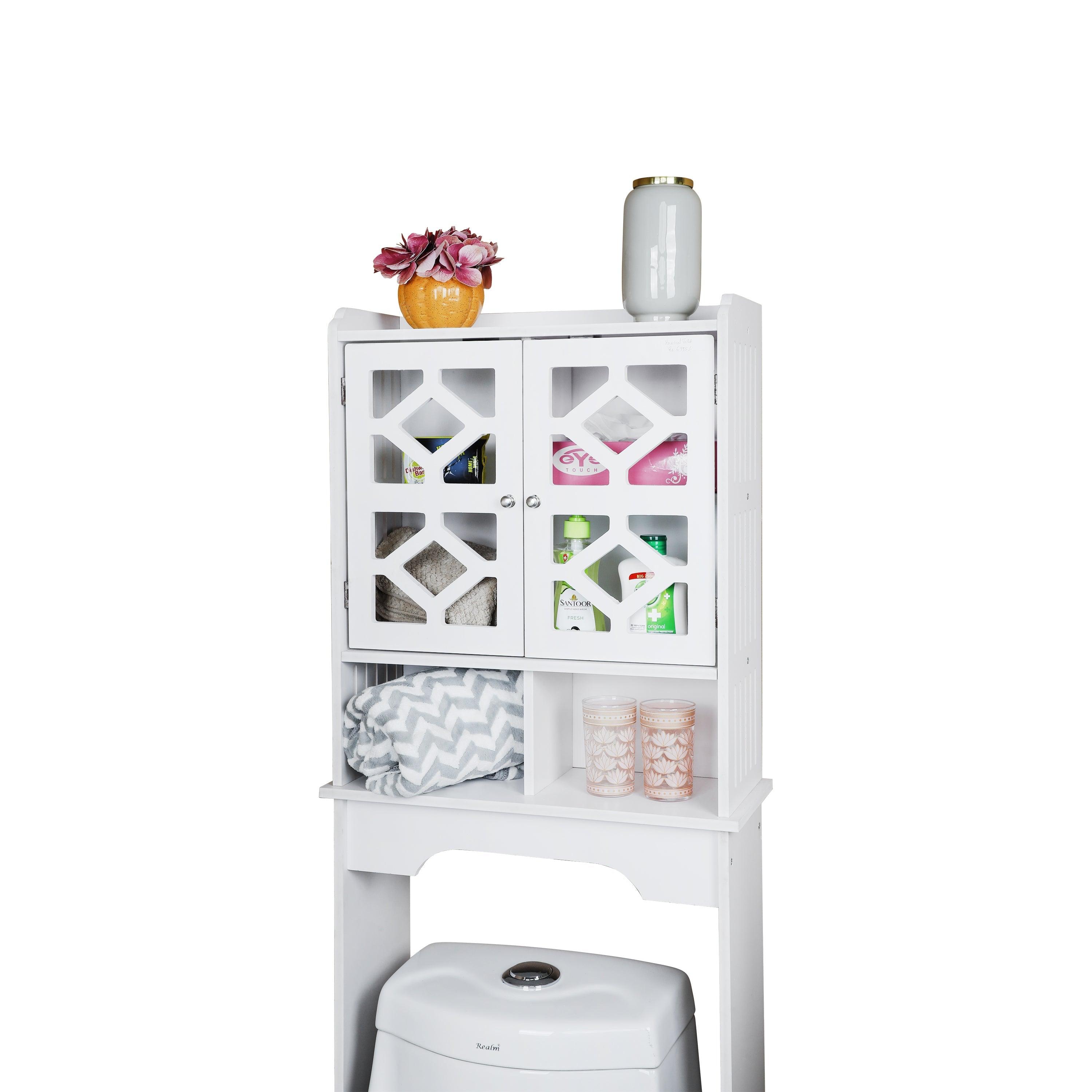 Practical Toilet Storage Shelf And Commode Cabinet With Free Soap Dish By Miza - Ouch Cart 