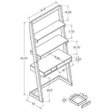 Ladder New White Work From Home Study Table By Miza