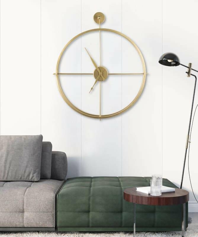 Gold Round Wall Clock - Ouch Cart 