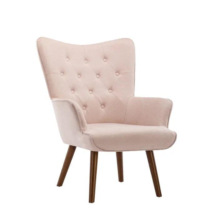 Wide Tufted Wingback Chair - Ouch Cart 