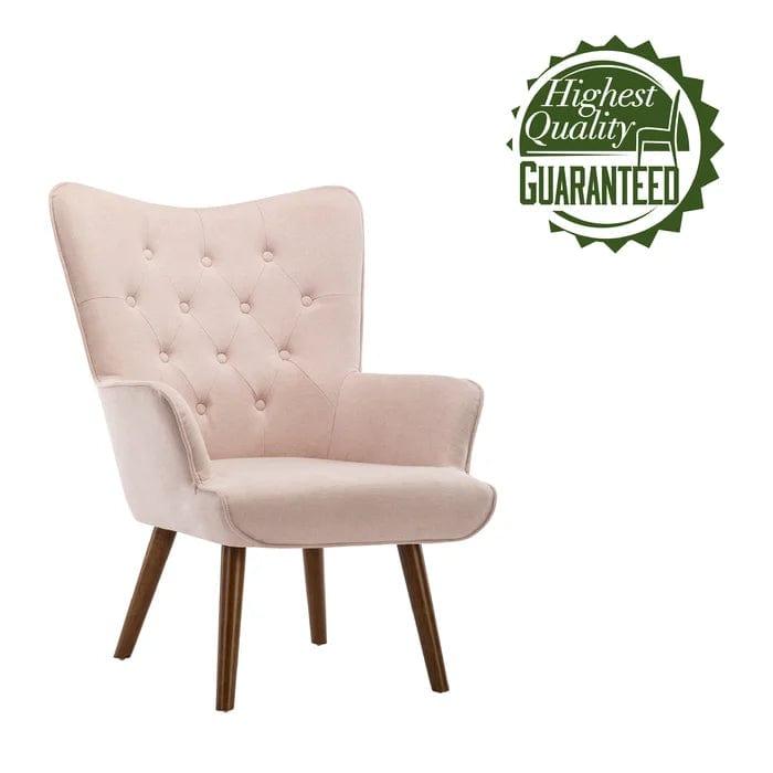 Wide Tufted Wingback Chair