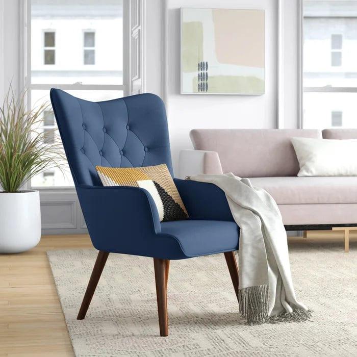 Wide Tufted Wingback Chair - Ouch Cart 
